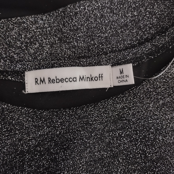Rebecca Minkoff Silver shimmer metallic top NEW sz Medium - Picture 5 of 7